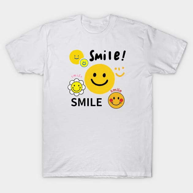 smile,smiley face pattern, oil paintng T-Shirt by zzzozzo